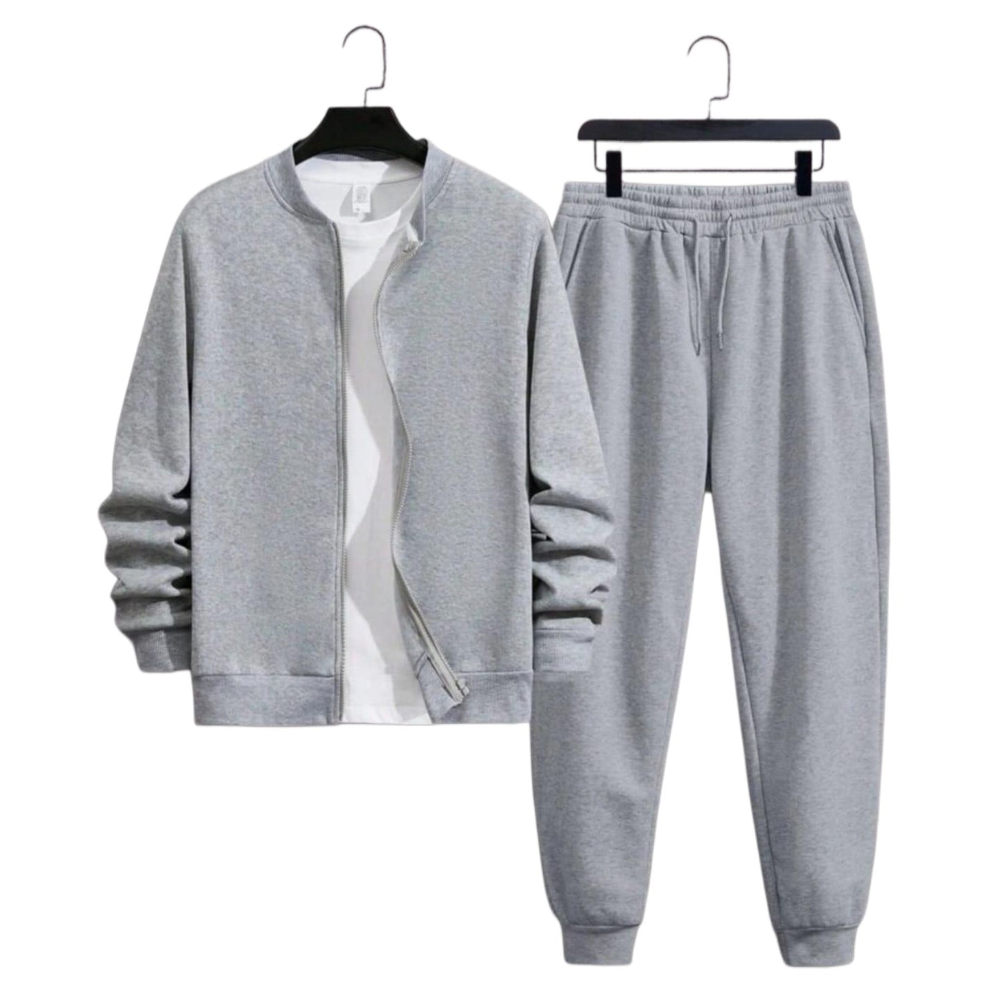 Men's Fleece Plain Zip-Up Tracksuit