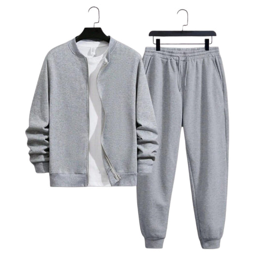 Men's Fleece Plain Zip-Up Tracksuit