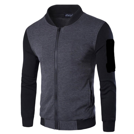 Men’s Plain Grey Polyester Jacket