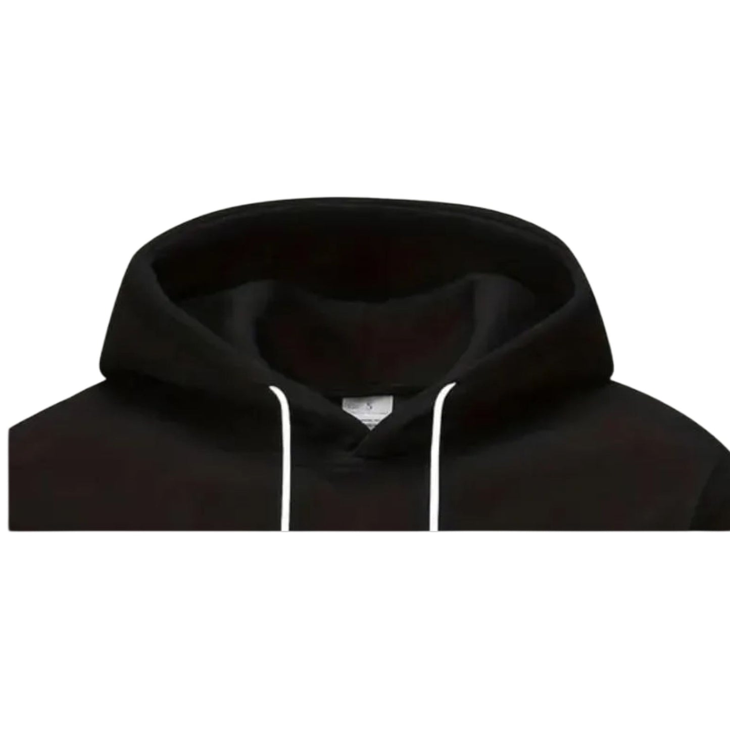 Close-up view of the solid red fleece plain hoodie fabric texture and front pocket detail.