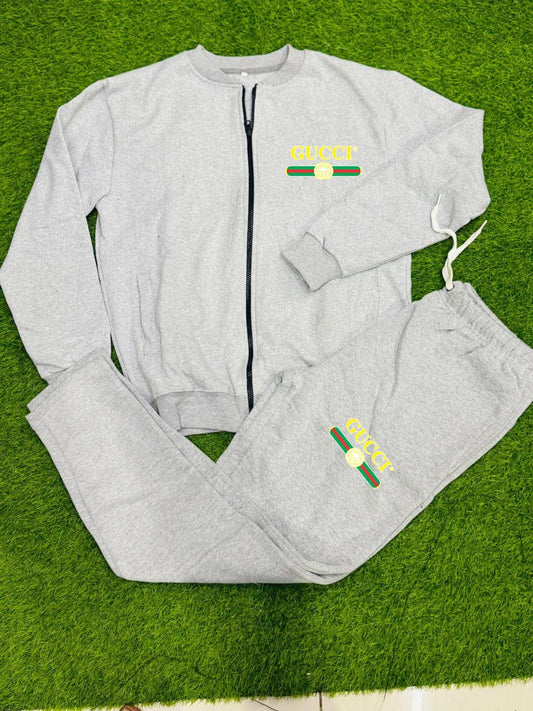 Men’s Printed Fleece Zipper Tracksuit – Comfortable & Stylish